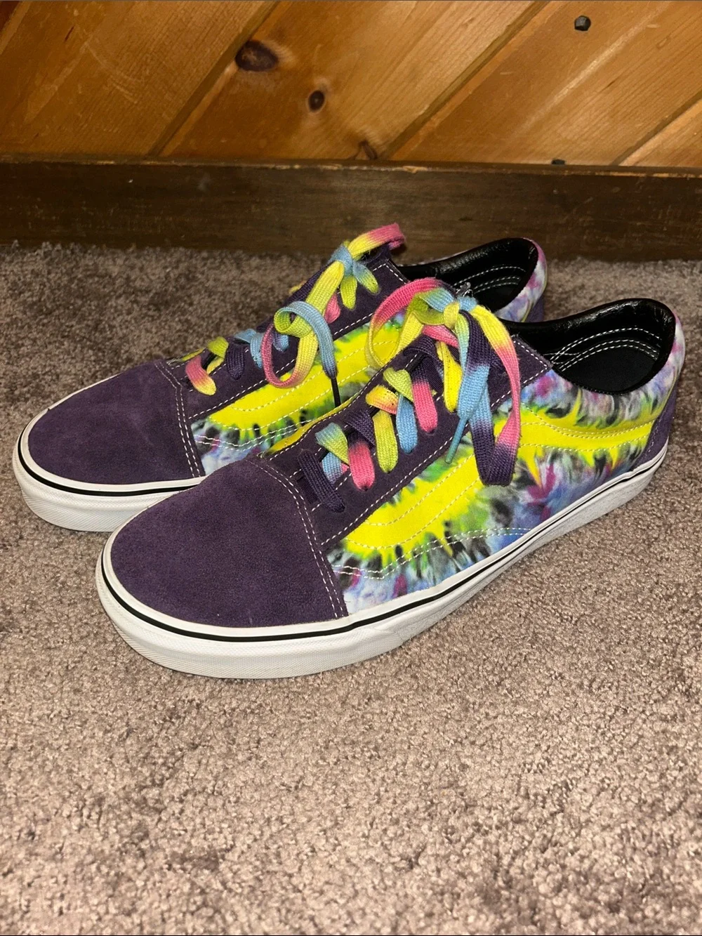 Vans Old Skool 'Tie Dye' in Mysterioso/True White & Purple suede sneakers